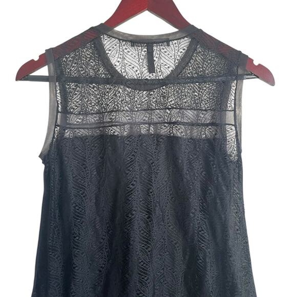 BCBGMaxazria Women Top XXS Black Lace Babydoll Multi Media Y2K Witchy Whimsigoth - Picture 5 of 12